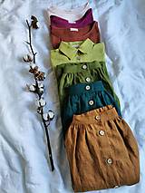 Sukne - Perlička - ľanová sukňa s veľkými našitými vreckami (škoricová) - 13179780_