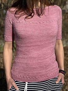 Topy, tričká, tielka - Pletené tričko Pink lady - 13188226_
