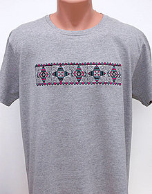 Pánske oblečenie - Pánske vyšívané tričko - Záriečie - 13188545_