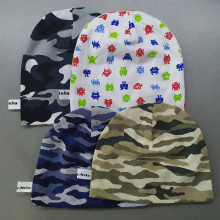 Detské čiapky - Detská čiapka pre dievča aj chlapca rôzne farby (34cm maskáč modrý) - 13189238_