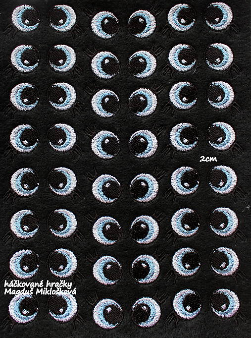 Vyšívané očko s mihalnicami