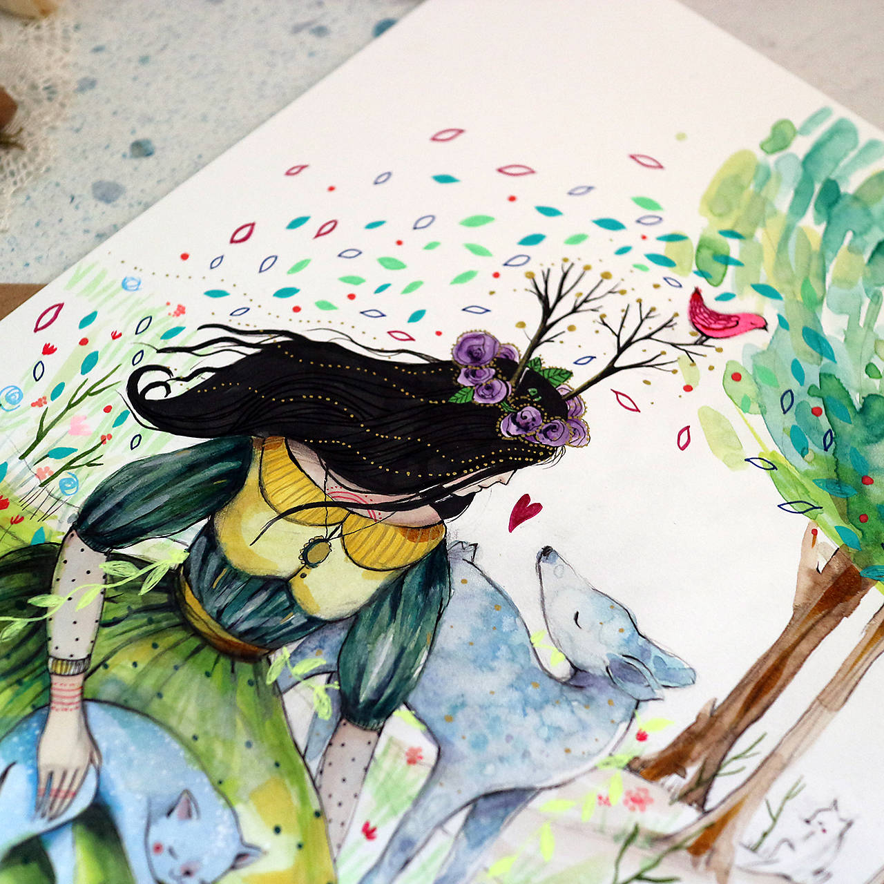 Moji blízki/ originál akvarel/ rezervovaný