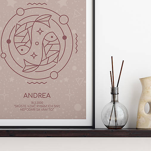 Grafika - ZNAMENIE, s tvojím textom, ružový print - 13191544_