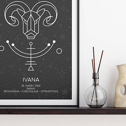 Grafika - ZNAMENIE, s tvojím textom, čierny print - 13191560_