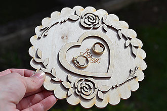 Prstene - Svadobný tanierik Kvety  (Prírodný) - 13193581_