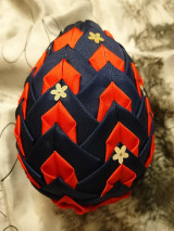 Dekorácie - Modro-červené vajíčko - 13197612_