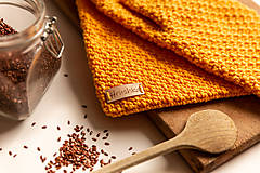 Úžitkový textil - Set podložka a chňapka zlatá žltá - 13195249_