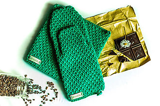 Úžitkový textil - Set podložka a chňapka zelená - 13195139_