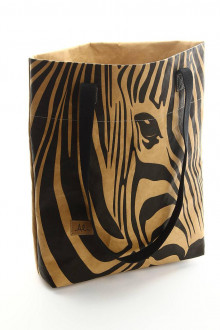 Veľké tašky - Dámská kabelka VILMA z vegánskej kože (SAHARA, s potlačom Zebra) - 13196178_