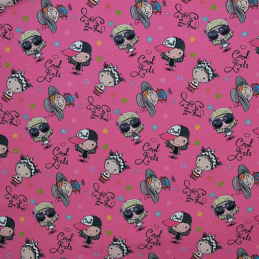 Textil - Teplákovina digitální tisk - cool girls - 13195353_