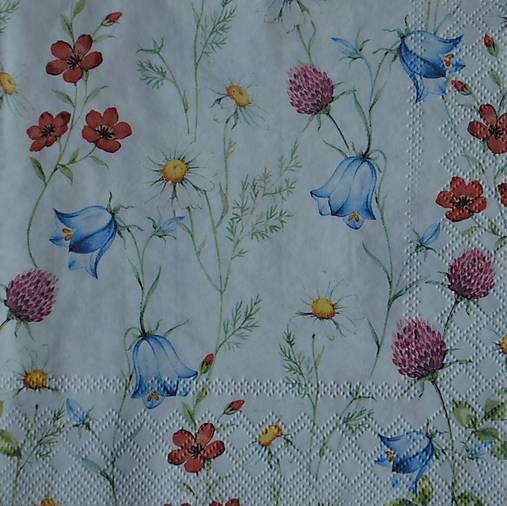 Papier - servítka "Mixed wild flowers" - 13202282_