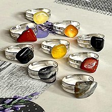 Prstene - Simple Tumbled Gemstone Ring / Prsteň s tromlovaným minerálom - 13204083_