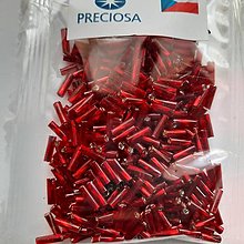 Korálky - PRECIOSA-krútené tyčky (6mm-červená-10g) - 13206419_
