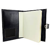 Papiernictvo - Kožený zápisník /zakladač na heslový zámok v čiernej farbe - 13203550_