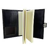 Papiernictvo - Kožený zápisník /zakladač na heslový zámok v čiernej farbe - 13203552_