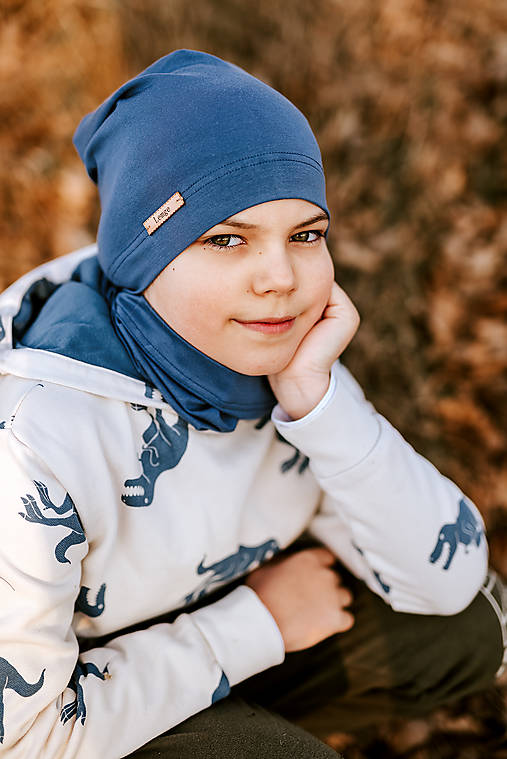 Detské súpravy - Eco friendly set-Lyocell (denim modrá) - 13206723_