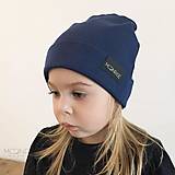 Detské čiapky - Detská čiapka rebrovaná - dark blue - 13208880_