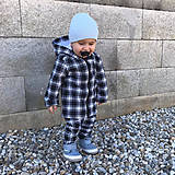 Detské oblečenie - Detská softshell bunda - check black - 13209745_