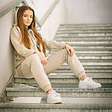 Mikiny - Dámska mikina oversize - light nude - 13209913_