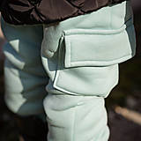 Detské oblečenie - Zateplené tepláky - pocket mint - 13209964_