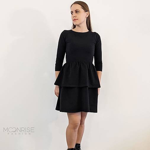 Šaty - Dámske šaty s volánom ORGANIC - black - 13209472_