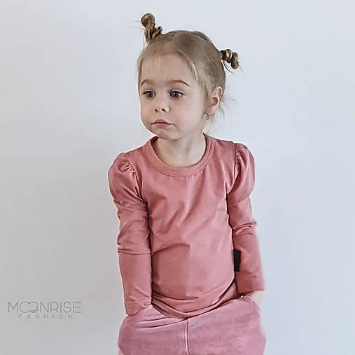 Detské oblečenie - Tričko puff organic - rose - 13209527_