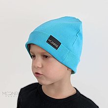 Detské čiapky - Detská čiapka rebrovaná - tyrkys - 13208724_