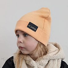 Detské čiapky - Detská čiapka rebrovaná - apricot - 13208741_