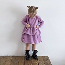 Detské oblečenie - Šaty s volánom ORGANIC - lila - 13208926_
