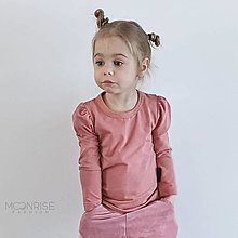 Detské oblečenie - Tričko puff organic - rose - 13209527_