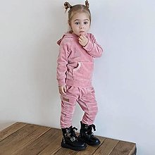 Detské oblečenie - Velúr nohavice - pink - 13209540_