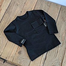 Detské oblečenie - Tričko organic - pocket black - 13209617_
