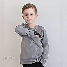Detské oblečenie - Tričko organic - pocket grey - 13209621_