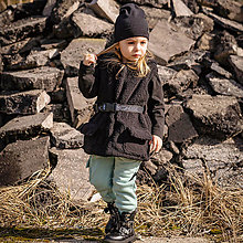 Detské oblečenie - Detská teddy vesta s kapucňou - black - 13209641_