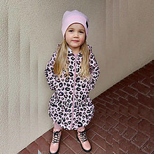 Detské oblečenie - Detská softshell bunda s volánmi - leo pink - 13209791_