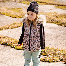 Detské oblečenie - Detská jarná vesta - LEO taupe s odjímateľnou kožušinkou - 13210002_
