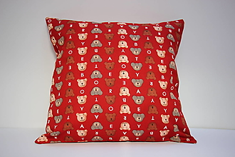 Úžitkový textil - Povlak na polštářek Medvědi na červené - 13208818_