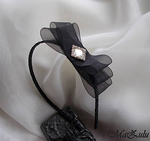 Ozdoby do vlasov - čelenka v čiernom odtieni - 13213358_