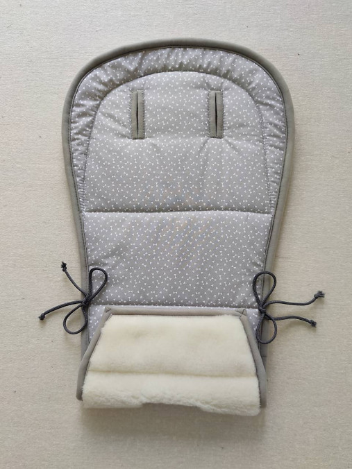 Detský textil - VLNIENKA podložka do kočíka TFK joggster trail 2 100% MERINO TOP SUPER WASH Triangel šedý - 13213997_