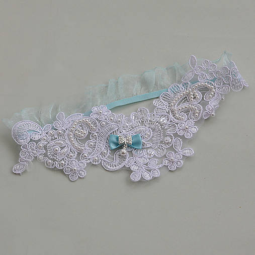 Čipkovaný podväzok s mašličkou / rôzne farby