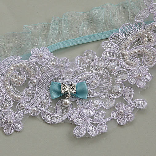 Čipkovaný podväzok s mašličkou / rôzne farby