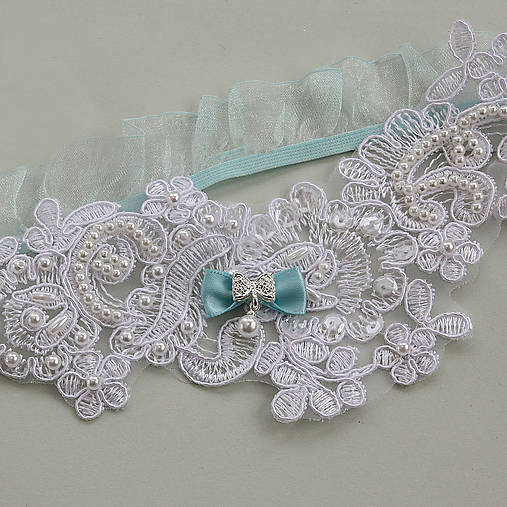 Čipkovaný podväzok s mašličkou / rôzne farby