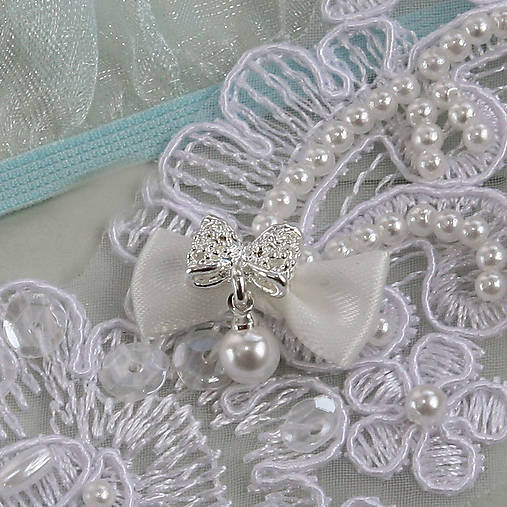 Čipkovaný podväzok s mašličkou / rôzne farby