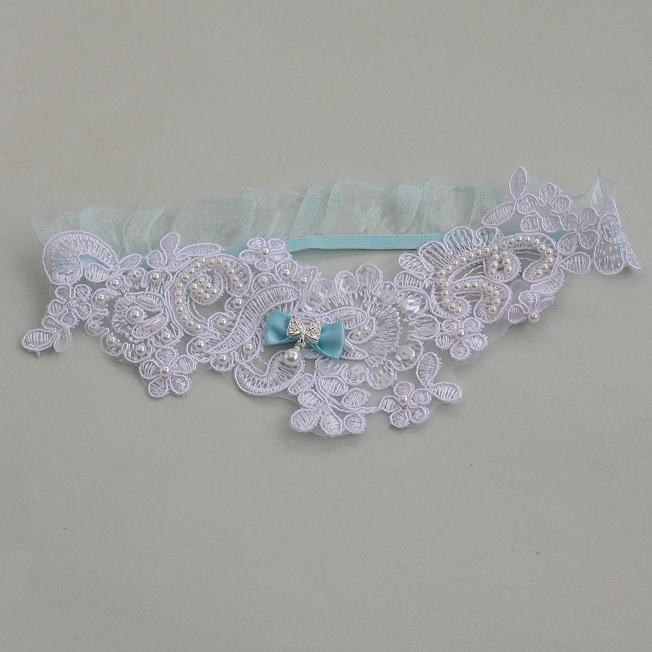 Čipkovaný podväzok s mašličkou / rôzne farby