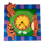 Hodiny - Detské drevené nástenné hodiny s medvedíkmi - 13211469_