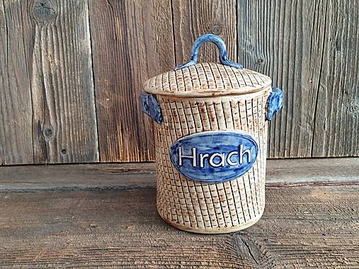 Nádoby - Veľké dózy s nápisom Mriežka 850ml (Hrach) - 13215692_