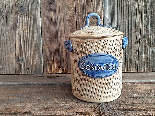 Nádoby - Veľké dózy s nápisom Mriežka 850ml (Šošovica) - 13215699_