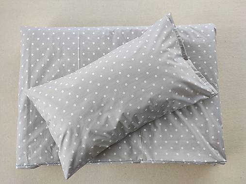 Úžitkový textil - Posteľné obliečky LUX 140 x 200 CM / 70 x 90 cm BODKA pastelová šedá - 13216456_