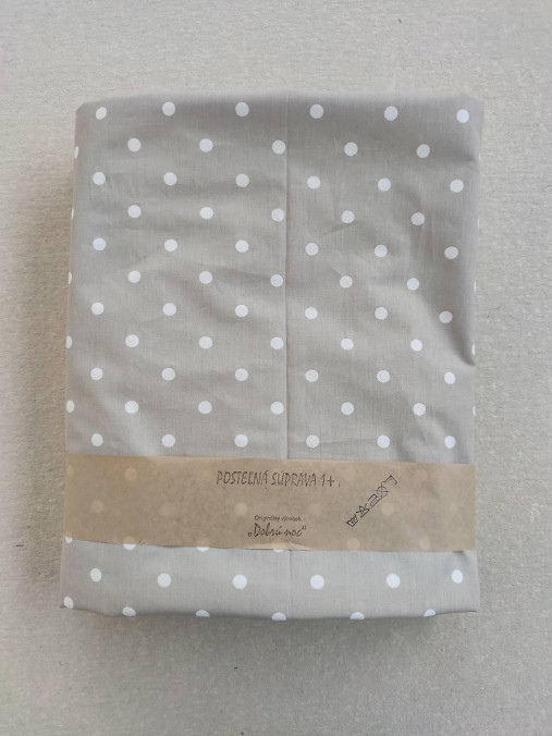 Úžitkový textil - Posteľné obliečky LUX 140 x 200/ 70 x 90 cm Bodka piesková - 13218475_