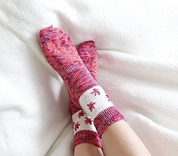 Ponožky, pančuchy, obuv - Ponožky s kvetinkami - 13216589_